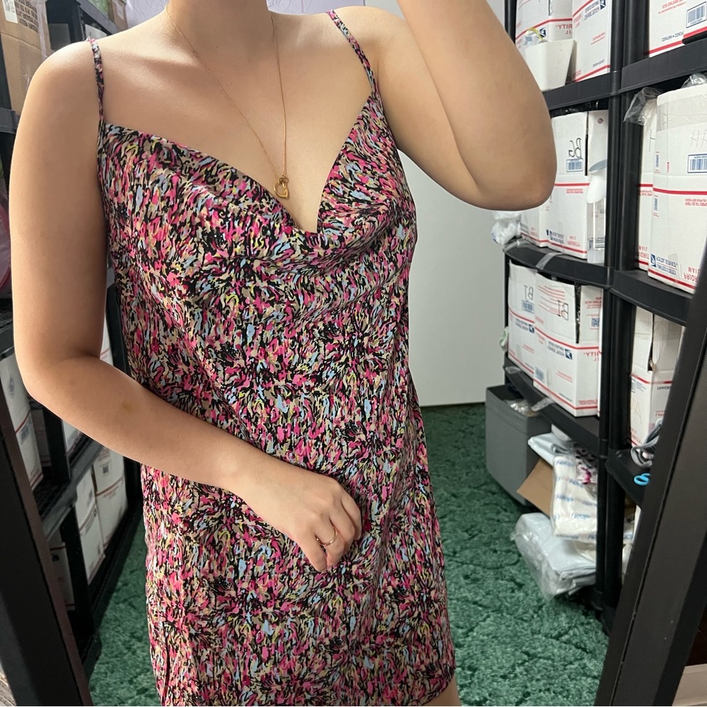 Vero Moda Helen cowl neck printed slip dress artsy June sale - Picture 7 of 8